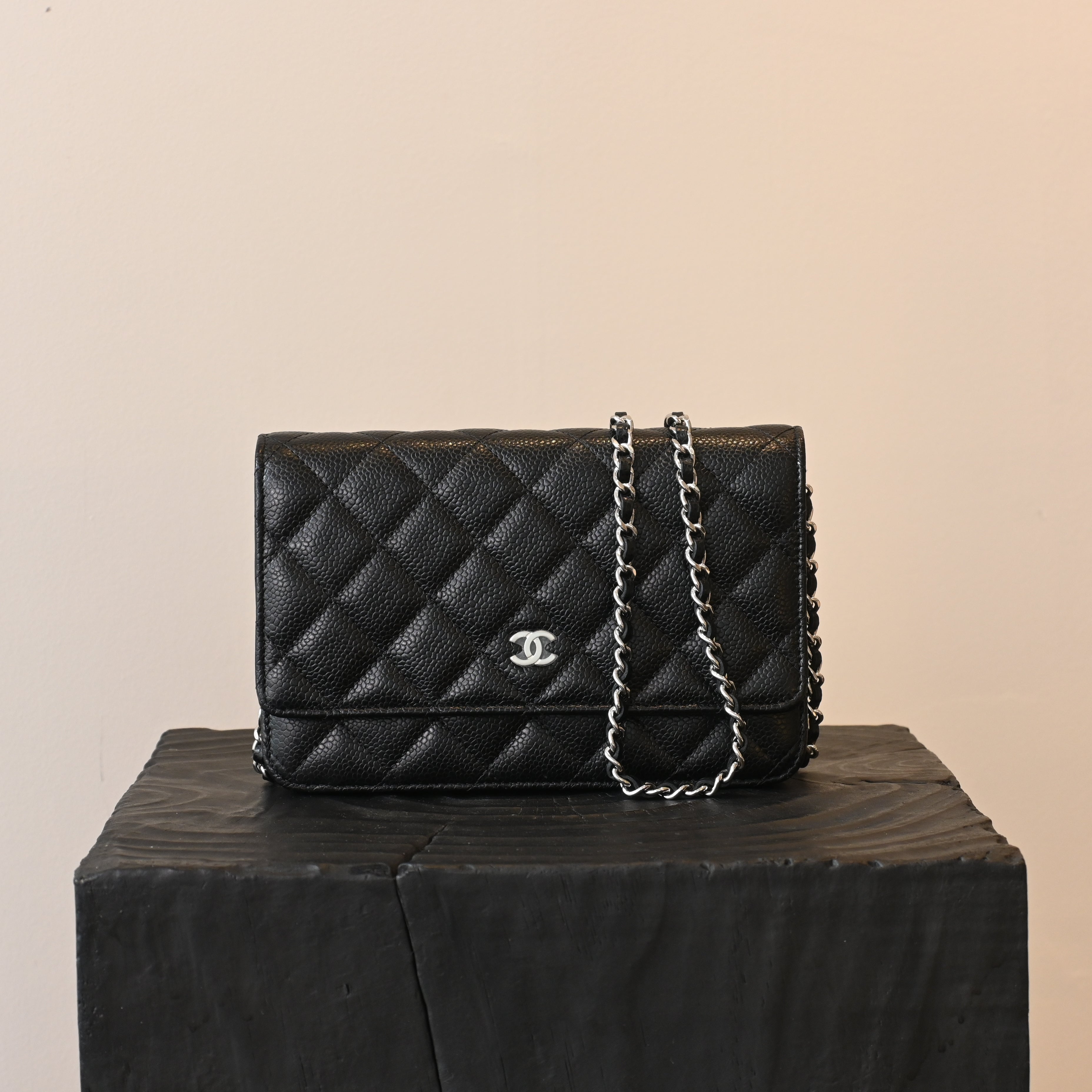 Chanel Wallet On Chain SHW Caviar