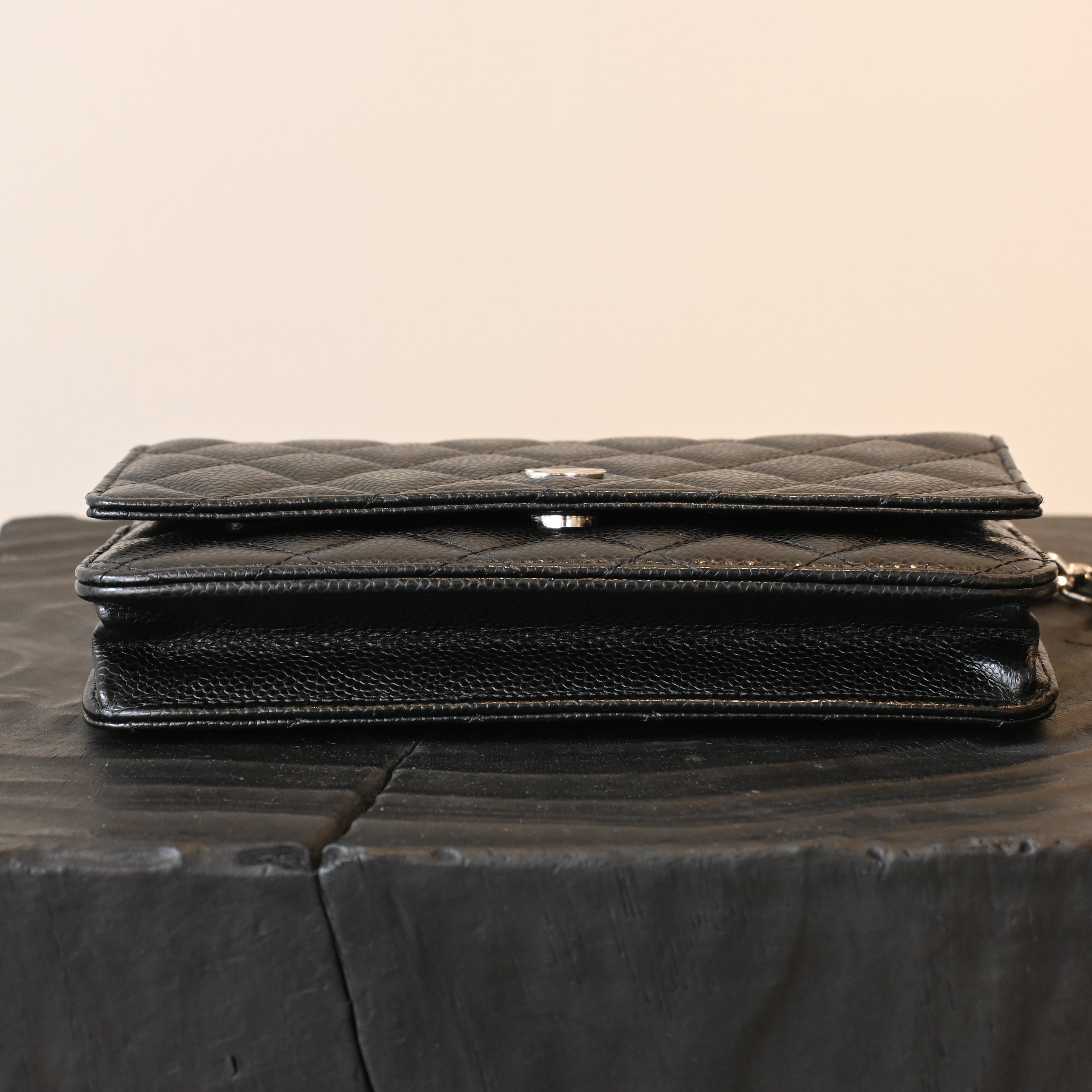 Chanel Wallet On Chain SHW Caviar