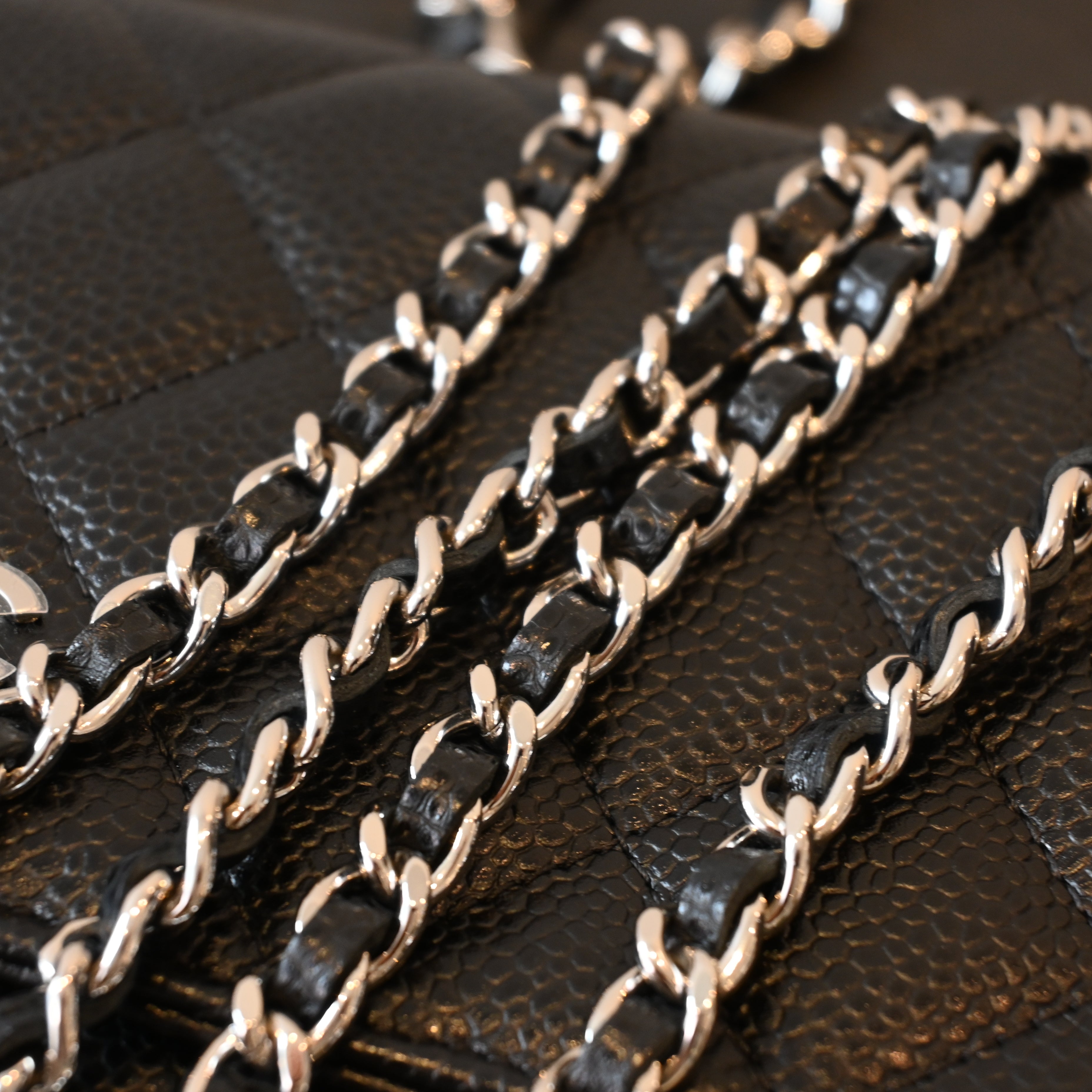 Chanel Wallet On Chain SHW Caviar