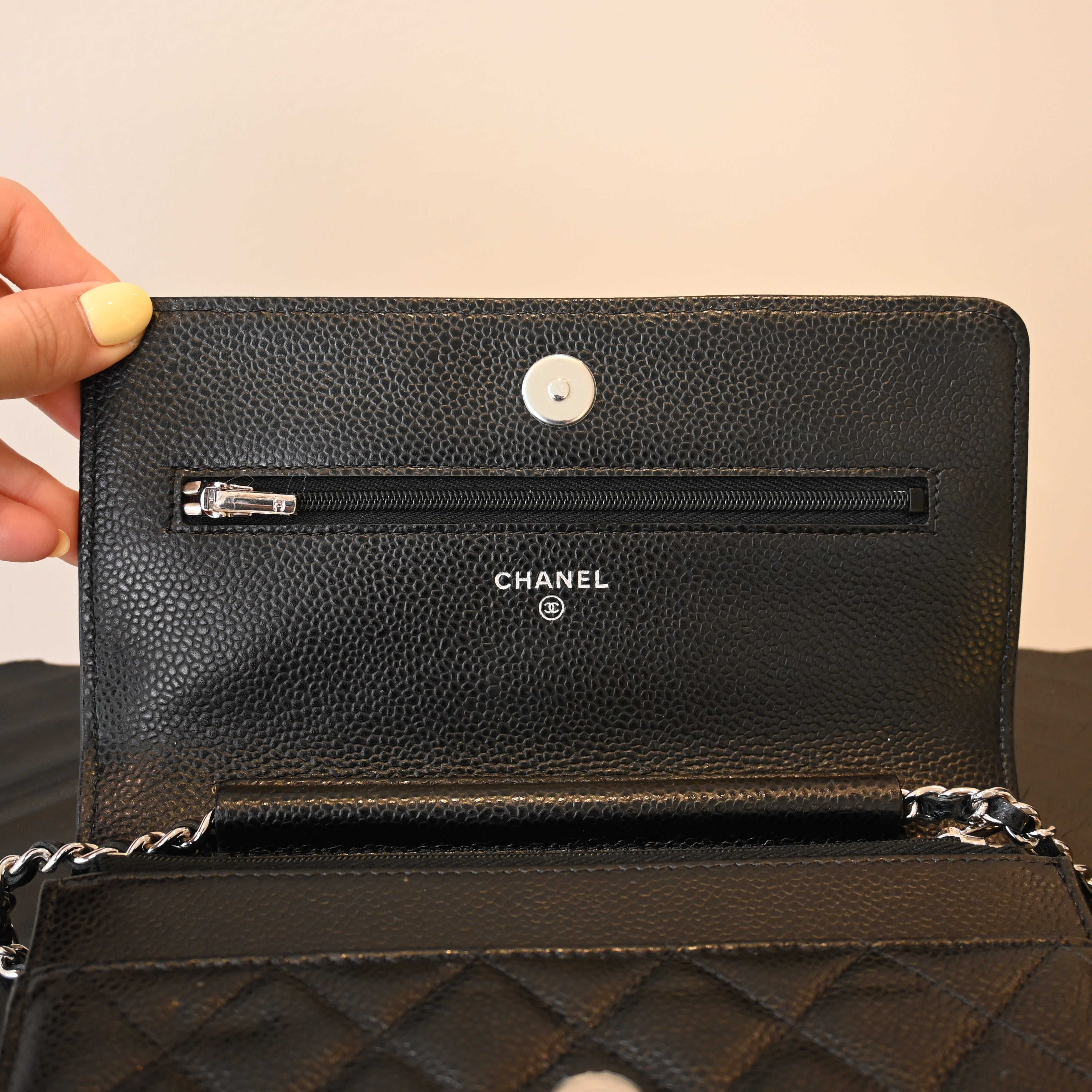 Chanel Wallet On Chain SHW Caviar