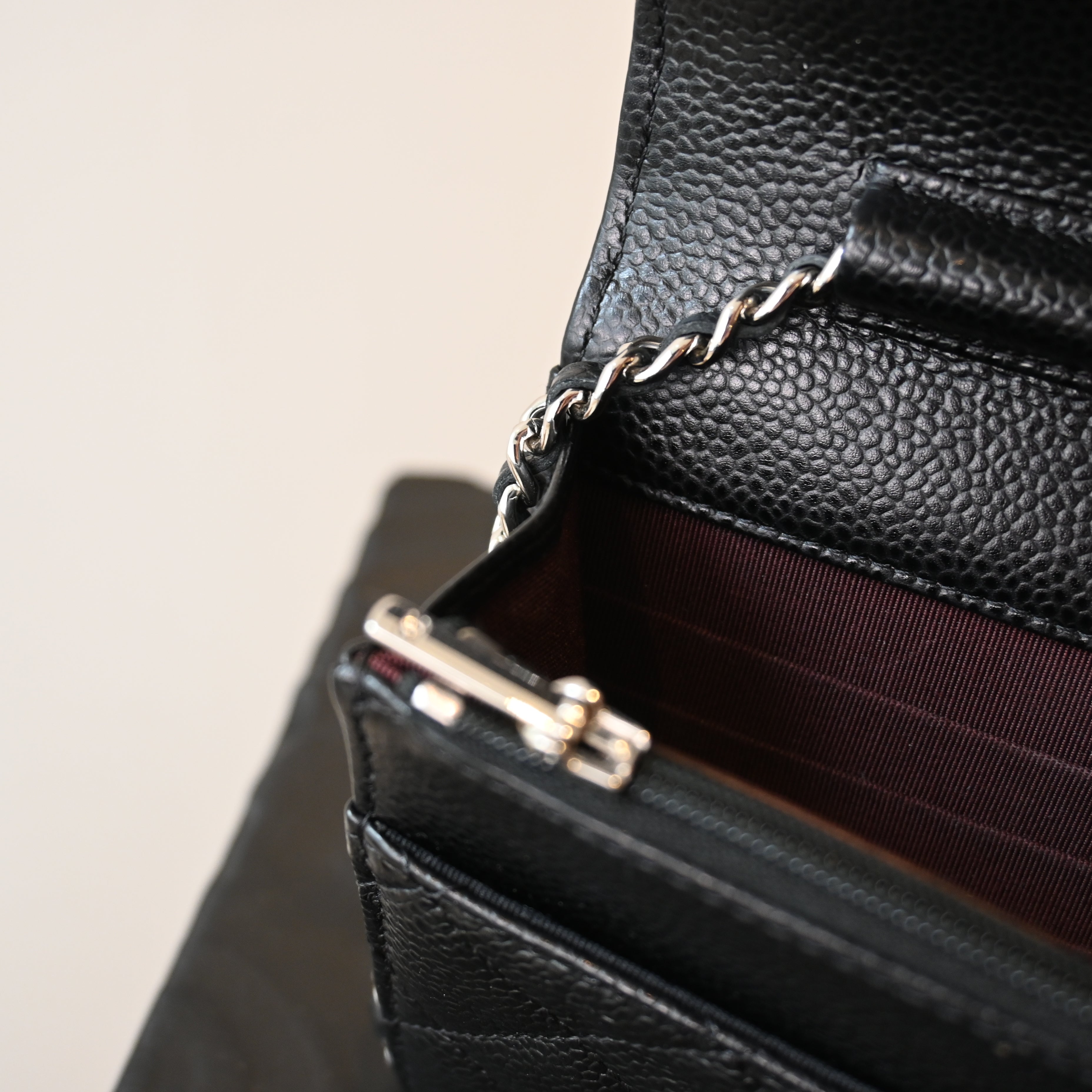 Chanel Wallet On Chain SHW Caviar