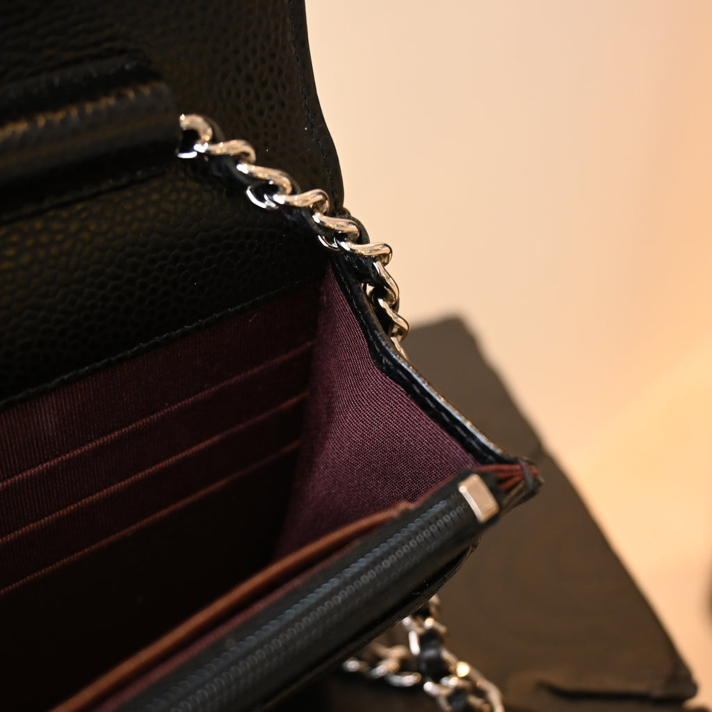 Chanel Wallet On Chain SHW Caviar