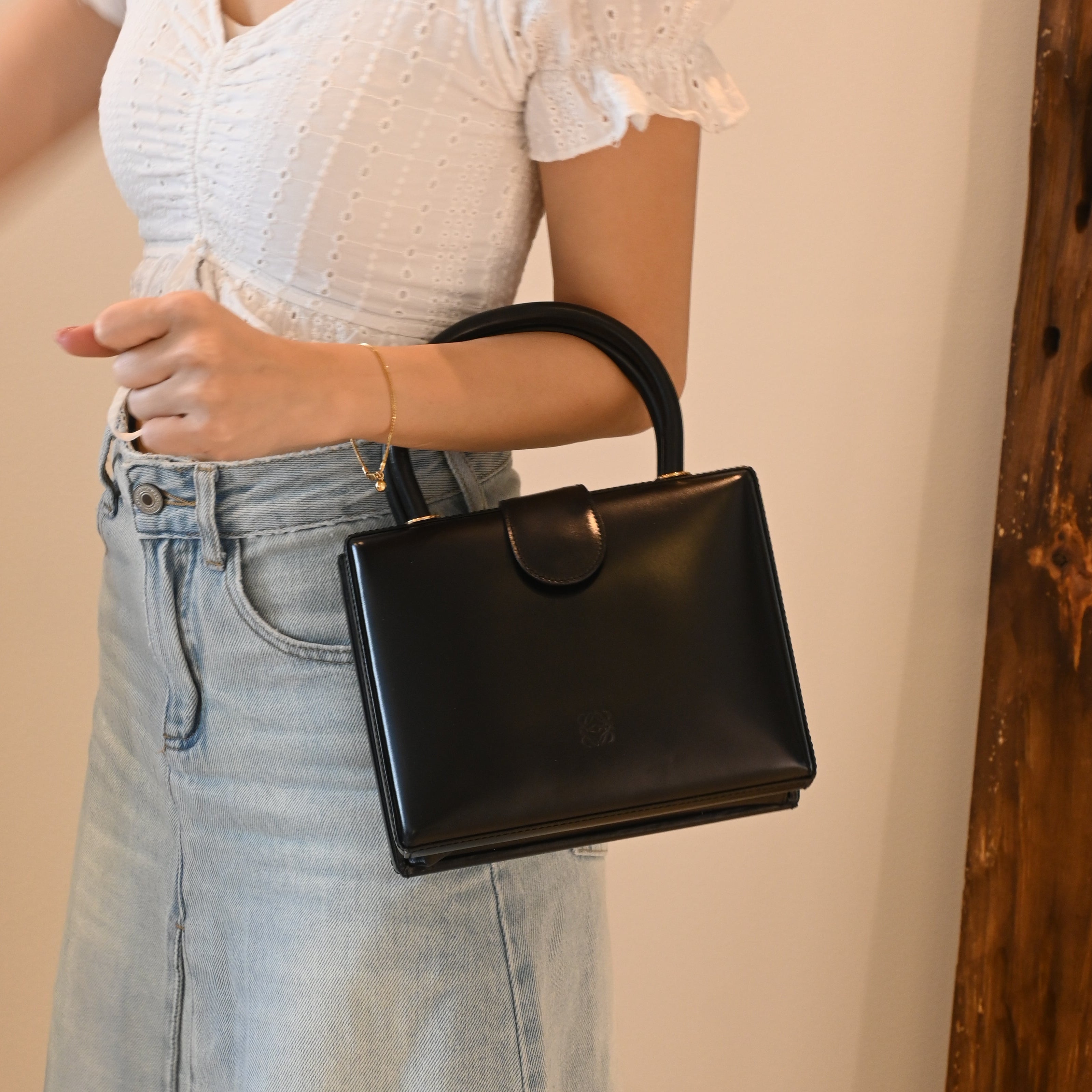 Loewe Anagram Logo Box Leather Mini Bag - Leluxe Vintage Sdn. Bhd.