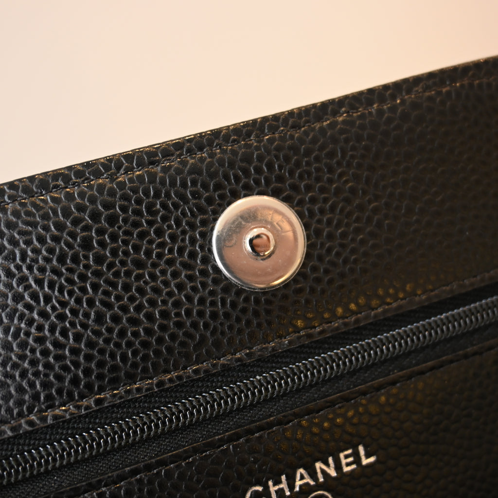 Chanel Wallet On Chain SHW Caviar