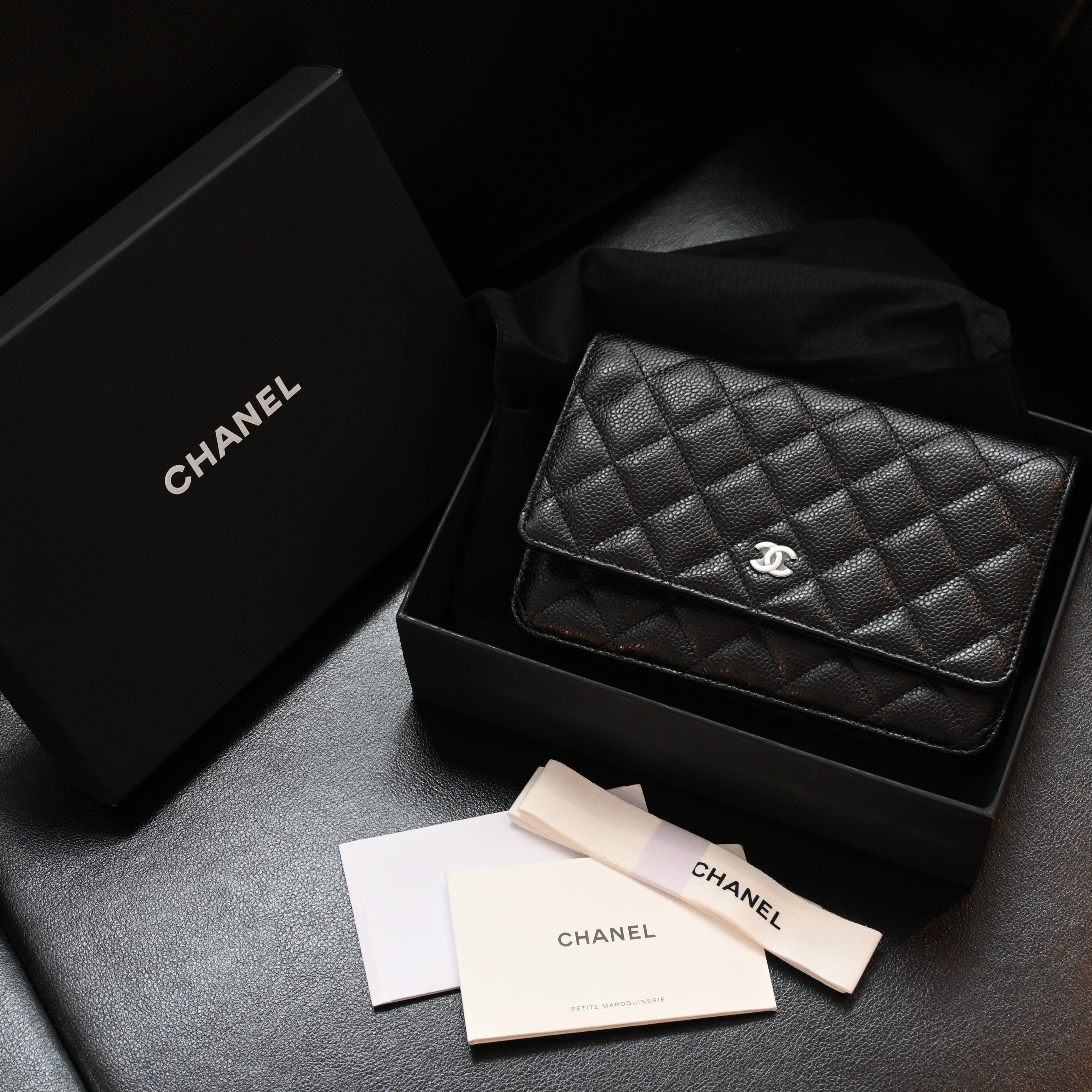 Chanel Wallet On Chain SHW Caviar
