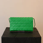 Bottega Veneta Parakeet Intrecciato Woven Nappa Leather Wallet On Strap Bag