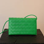 Bottega Veneta Parakeet Intrecciato Woven Nappa Leather Wallet On Strap Bag