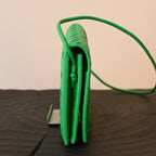 Bottega Veneta Parakeet Intrecciato Woven Nappa Leather Wallet On Strap Bag