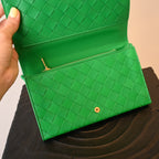 Bottega Veneta Parakeet Intrecciato Woven Nappa Leather Wallet On Strap Bag