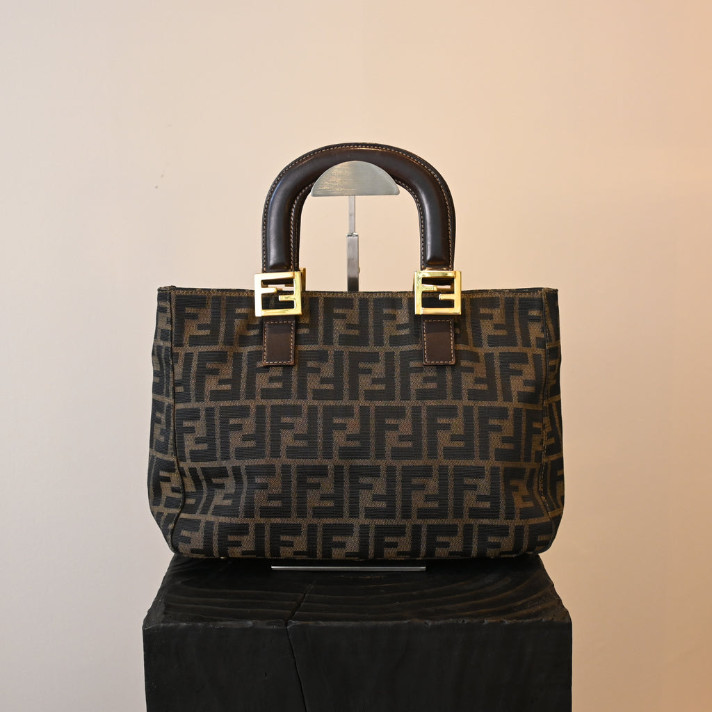 Fendi Zucca Canvas Twin Handle Tote Bag