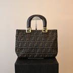 Fendi Zucca Canvas Twin Handle Tote Bag