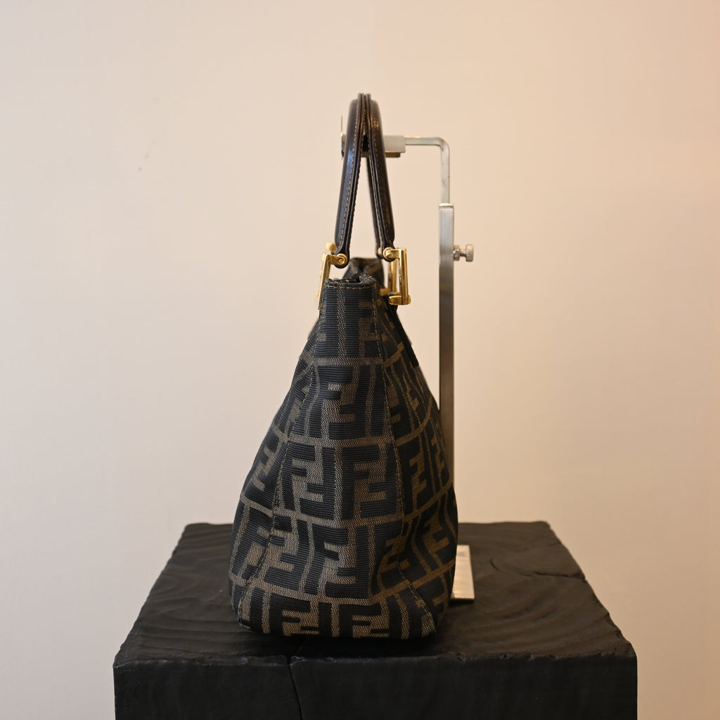Fendi Zucca Canvas Twin Handle Tote Bag