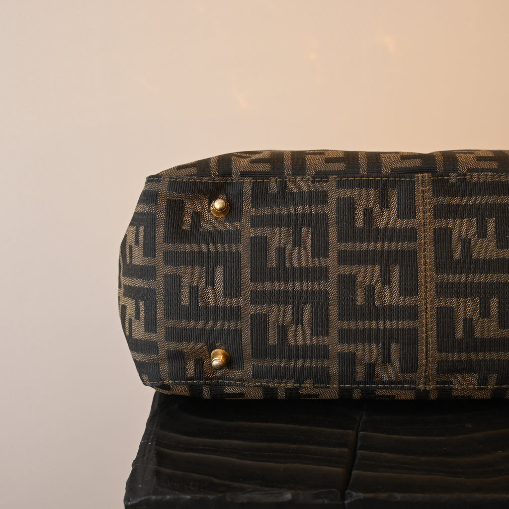 Fendi Zucca Canvas Twin Handle Tote Bag