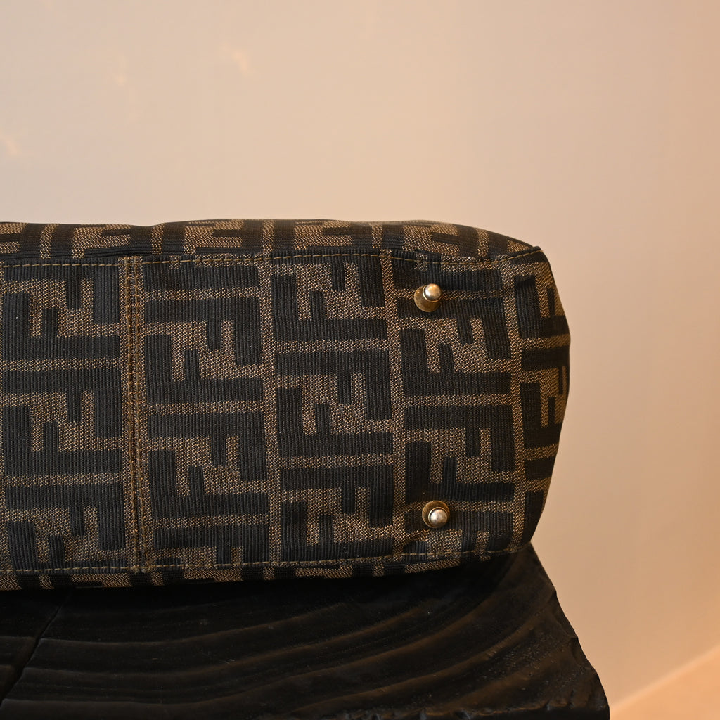 Fendi Zucca Canvas Twin Handle Tote Bag