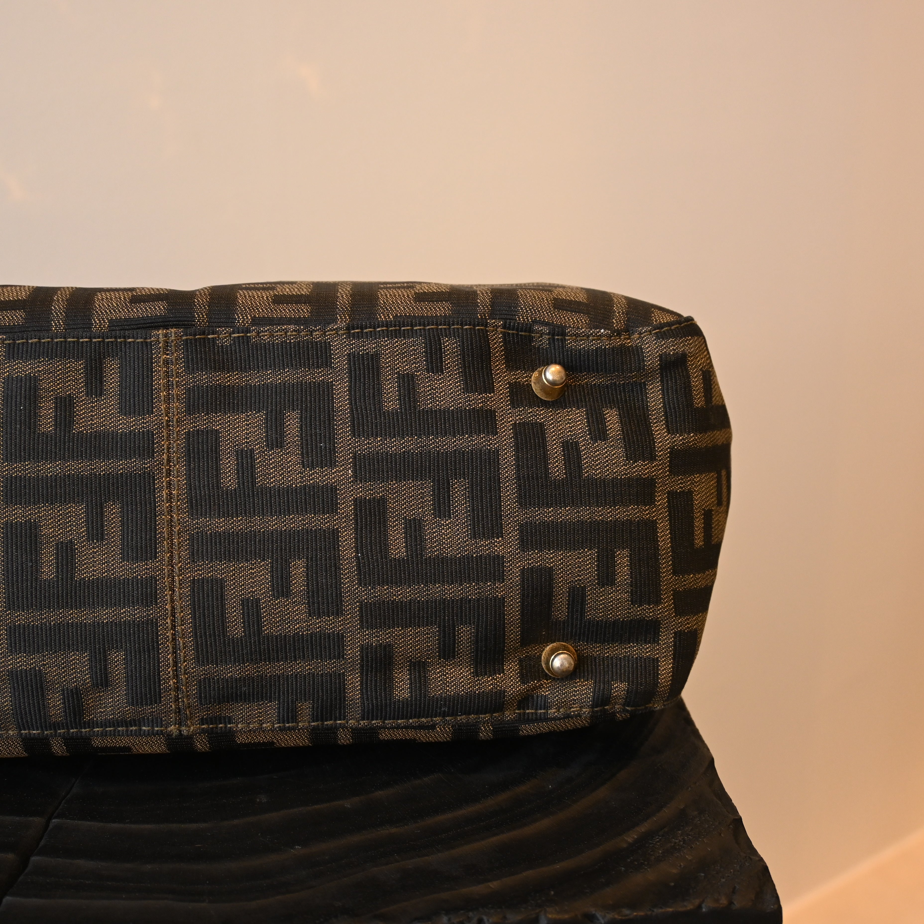 Fendi Zucca Canvas Twin Handle Tote Bag