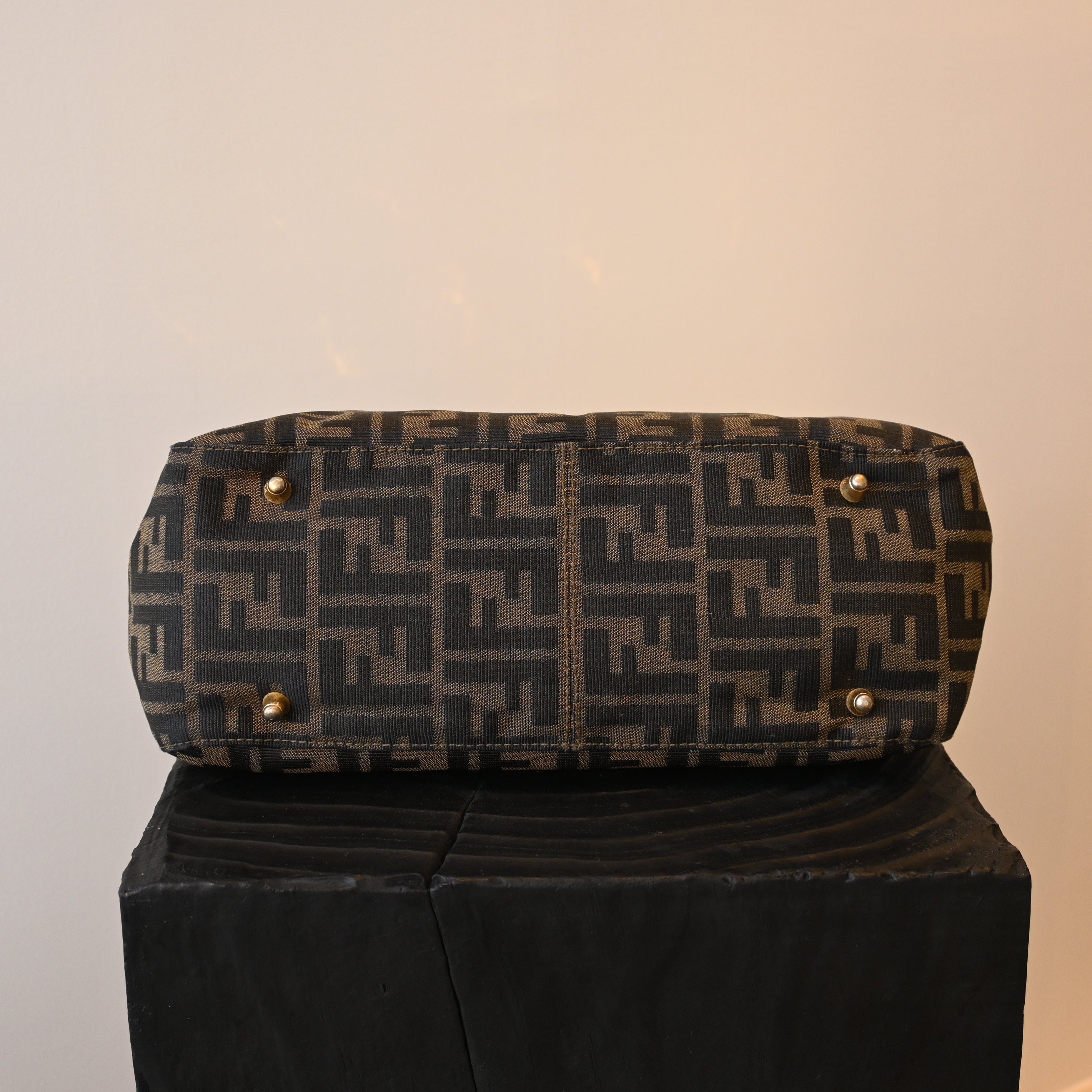 Fendi Zucca Canvas Twin Handle Tote Bag