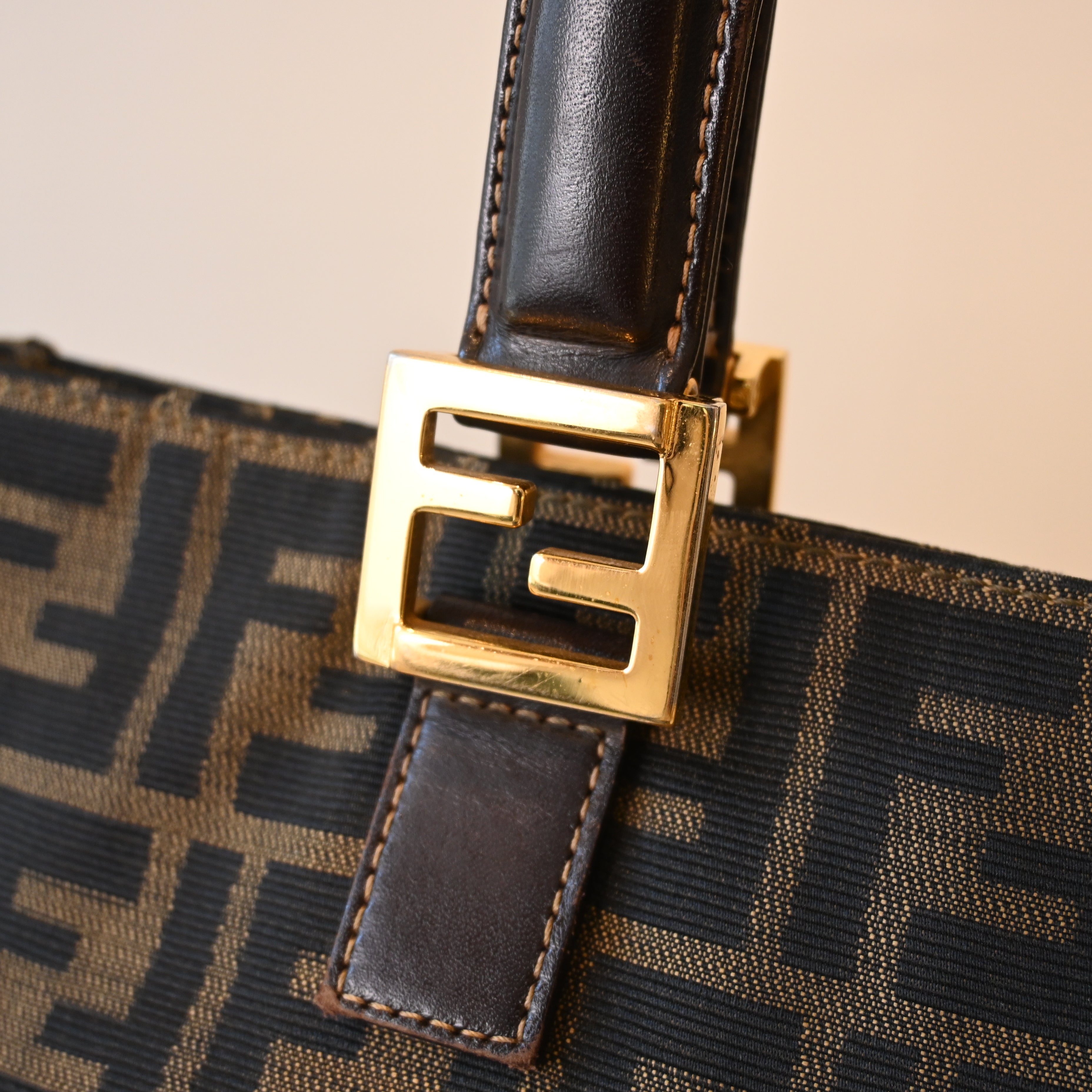 Fendi Zucca Canvas Twin Handle Tote Bag