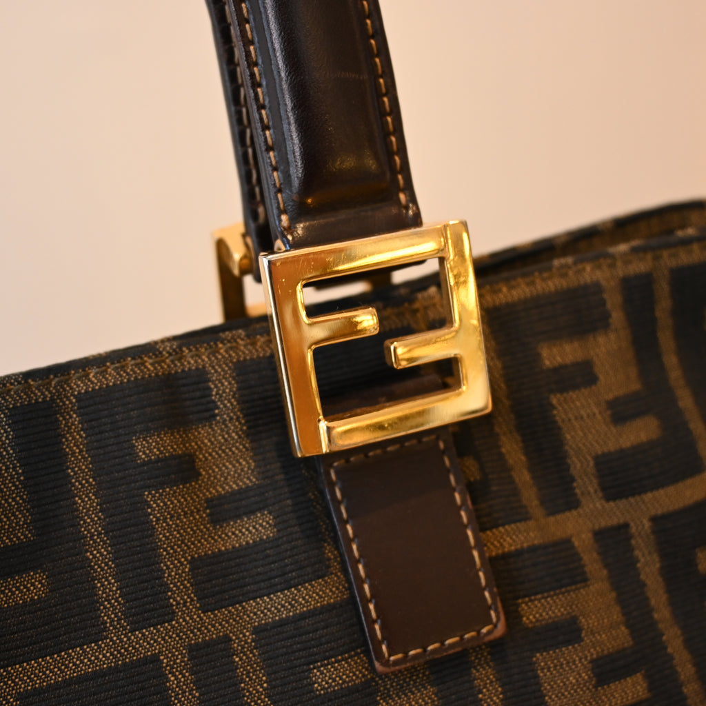 Fendi Zucca Canvas Twin Handle Tote Bag