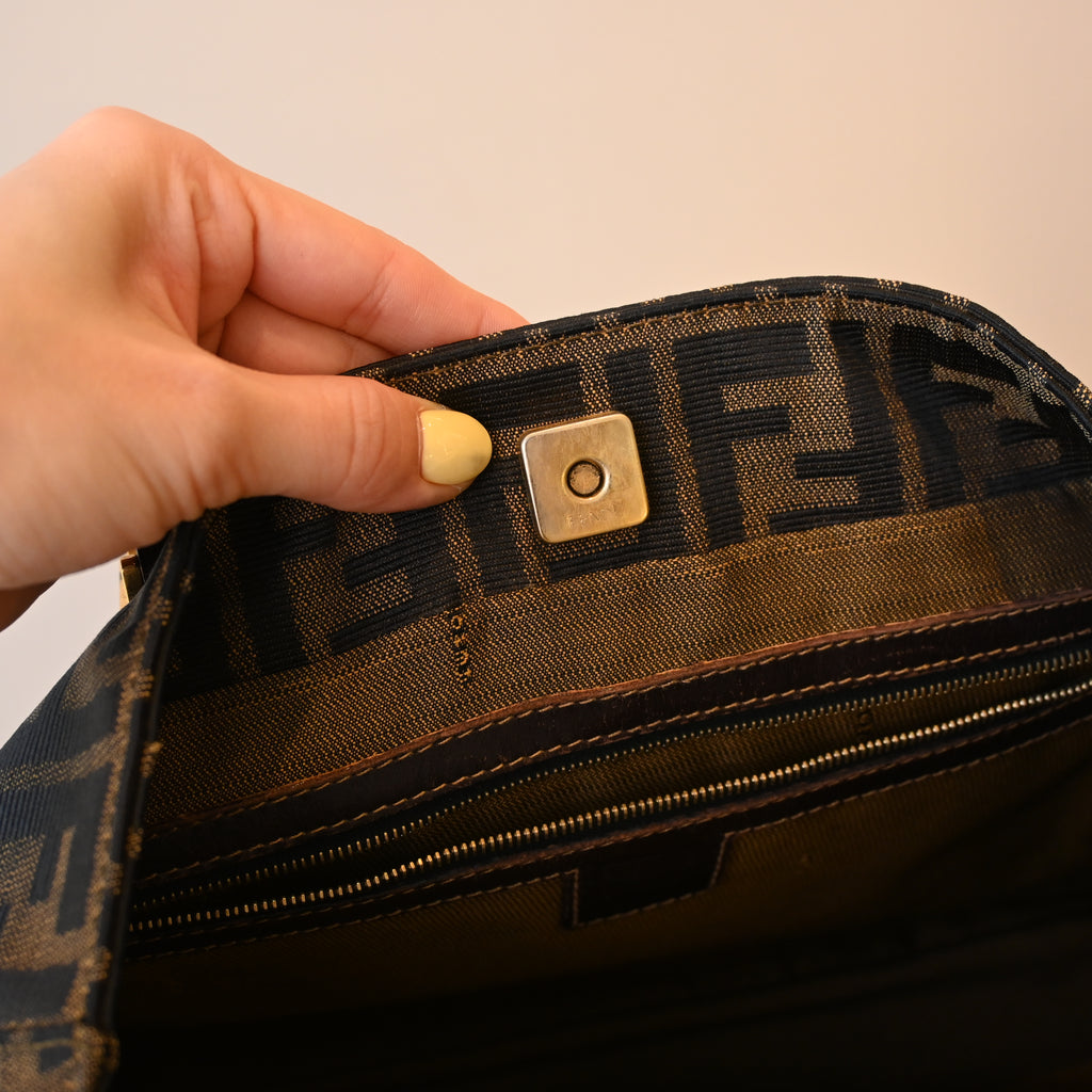 Fendi Zucca Canvas Twin Handle Tote Bag