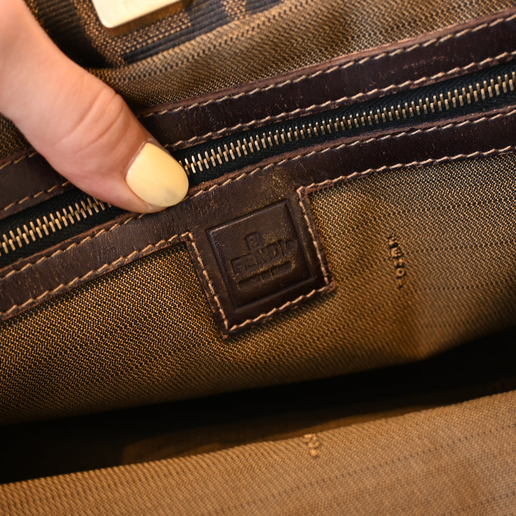 Fendi Zucca Canvas Twin Handle Tote Bag
