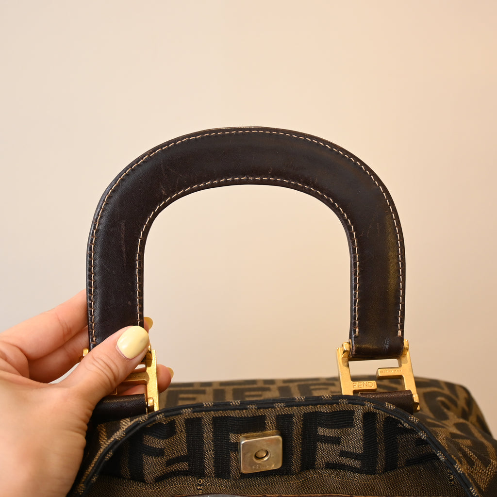 Fendi Zucca Canvas Twin Handle Tote Bag