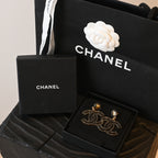 Chanel Black Enamel CC Earrings