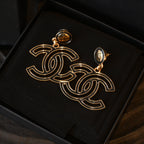 Chanel Black Enamel CC Earrings