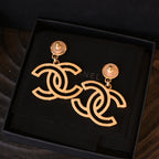Chanel Black Enamel CC Earrings