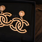Chanel Black Enamel CC Earrings