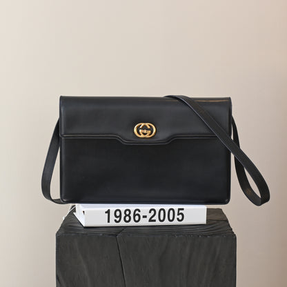 Gucci Turnlock G Navy Leather Bag