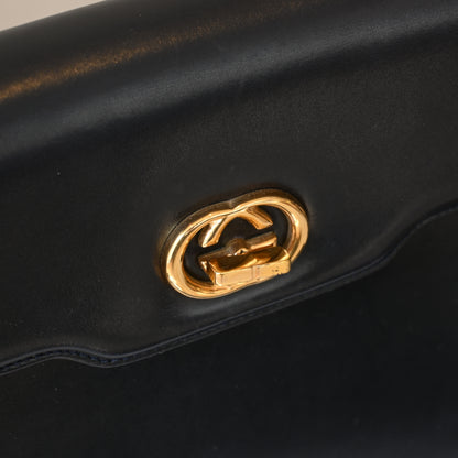Gucci Turnlock G Navy Leather Bag