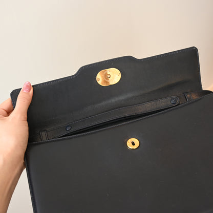 Gucci Turnlock G Navy Leather Bag