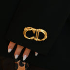Christian Dior CD Logo Brooch with Twisted Motif