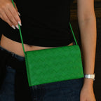 Bottega Veneta Parakeet Intrecciato Woven Nappa Leather Wallet On Strap Bag