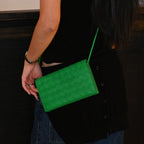 Bottega Veneta Parakeet Intrecciato Woven Nappa Leather Wallet On Strap Bag