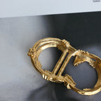 Christian Dior CD Logo Brooch with Twisted Motif