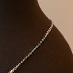 Christian Dior Necklace Green Rhinestone Silver