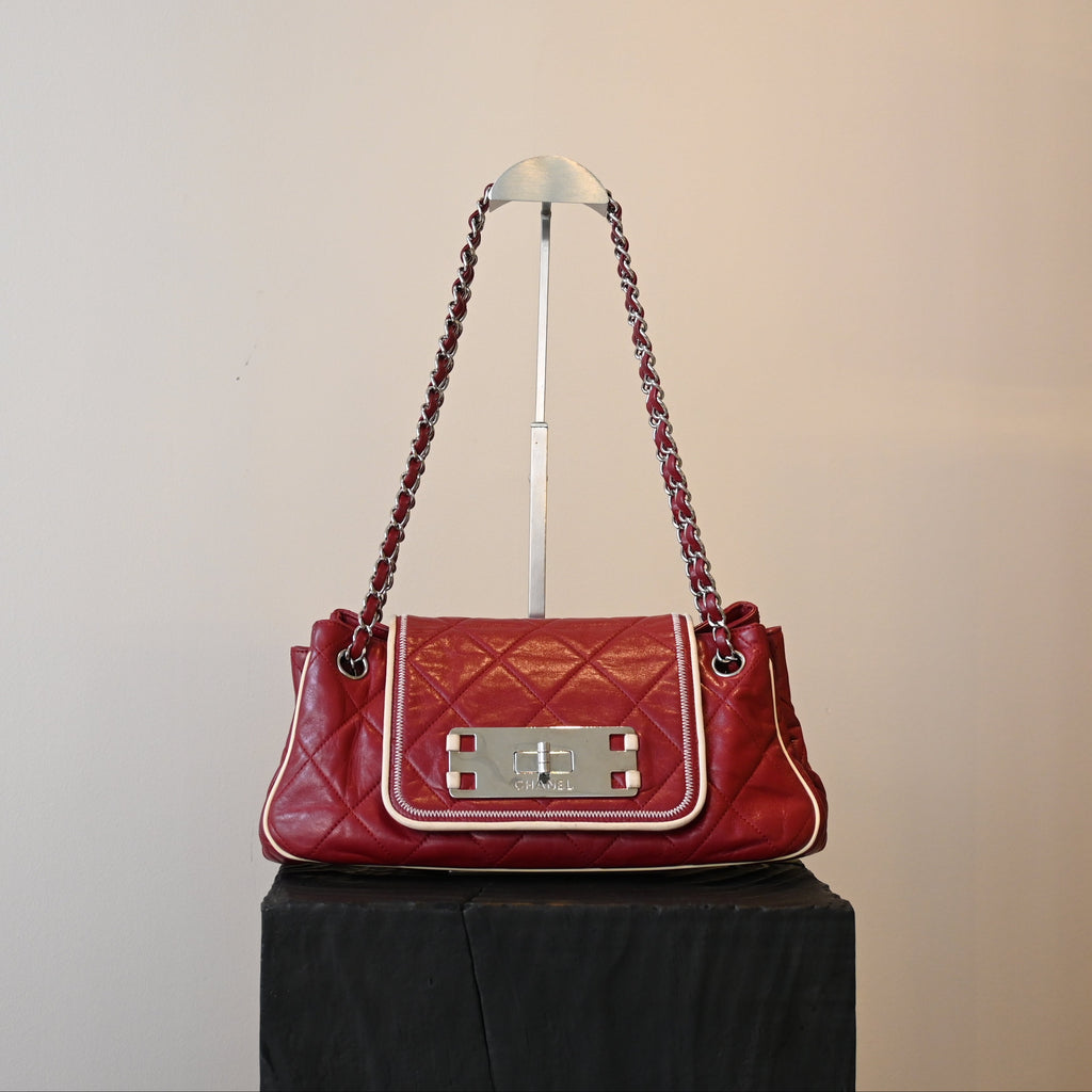 Chanel Matelasse Lambskin Chain Tote Bag 2.55 Bordeaux SHW