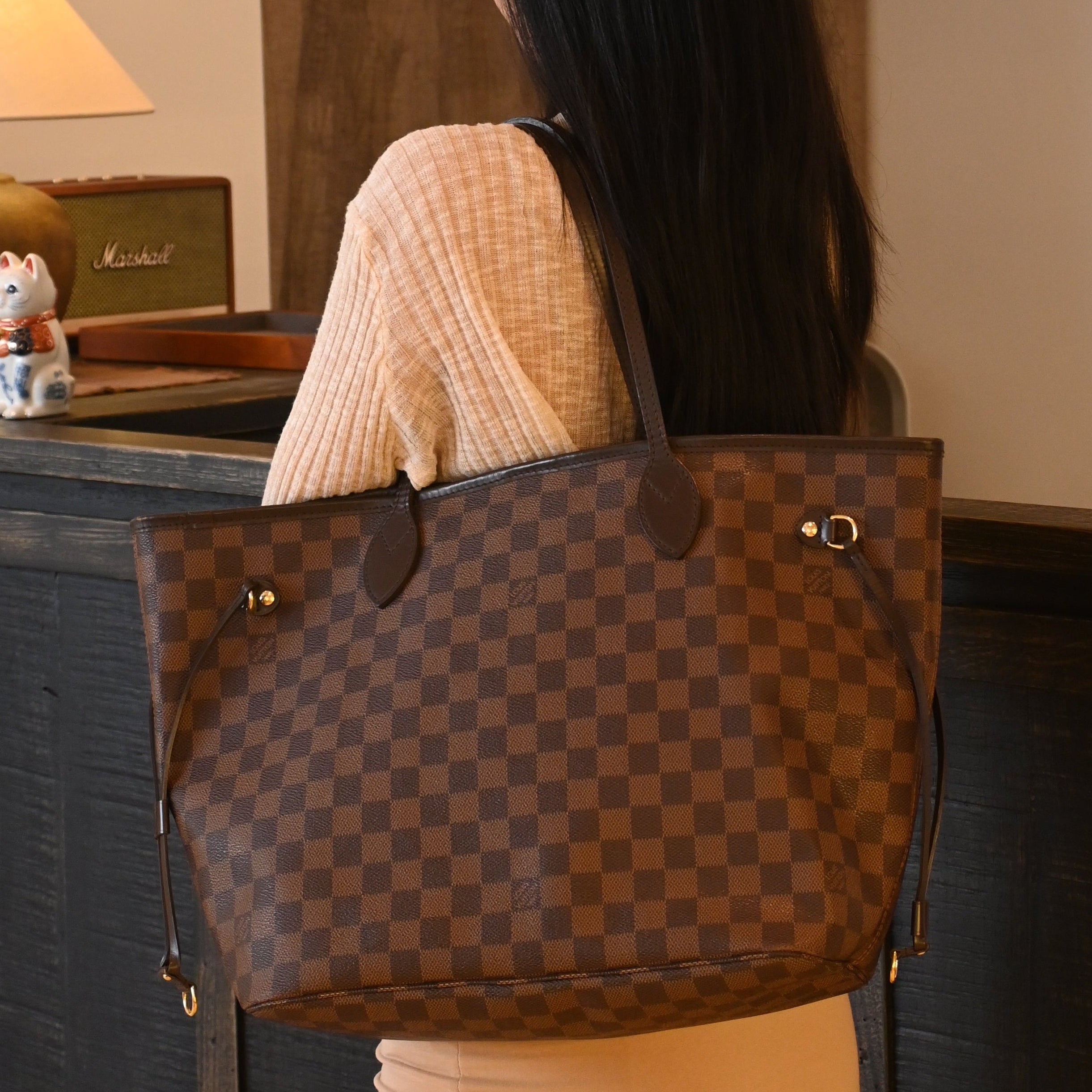 Louis Vuitton Neverfull MM Tote in Damier - Leluxe Vintage Sdn. Bhd.