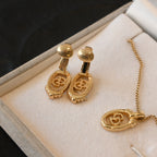 Christian Dior Oval Necklace & Earclips Set