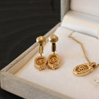 Christian Dior Oval Necklace & Earclips Set