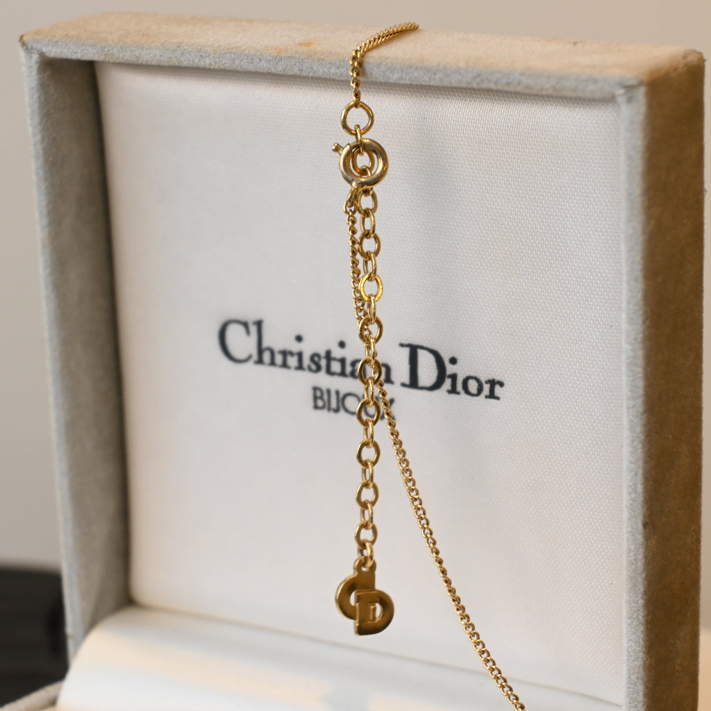 Christian Dior Oval Necklace & Earclips Set
