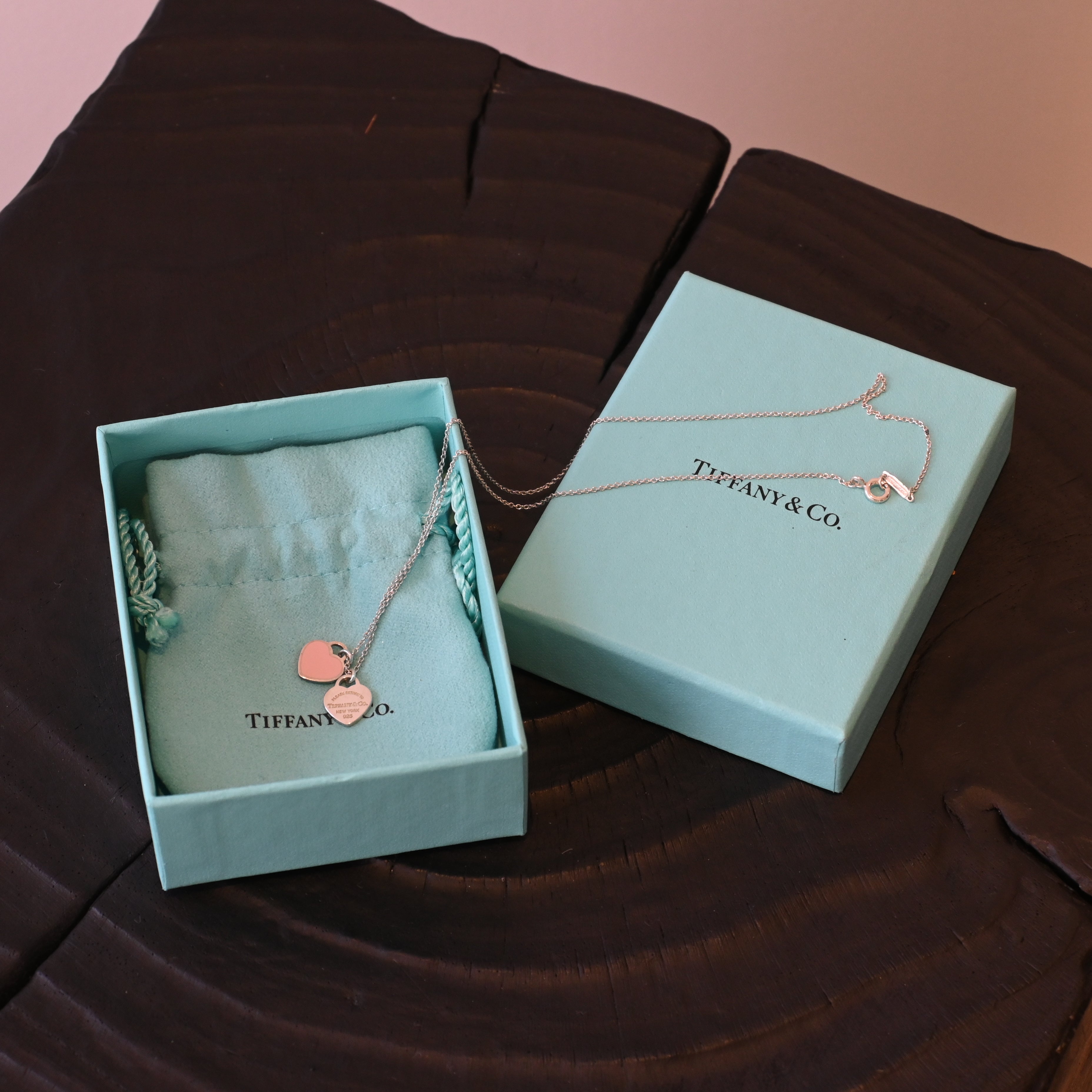 Tiffany & Co. Return to Tiffany Pink Heart Pendant Necklace