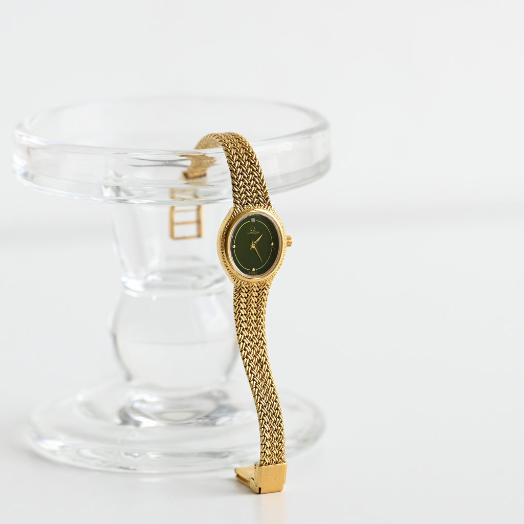 Omega De Ville Oval Watch with Woven Bracelet Cal.978.002