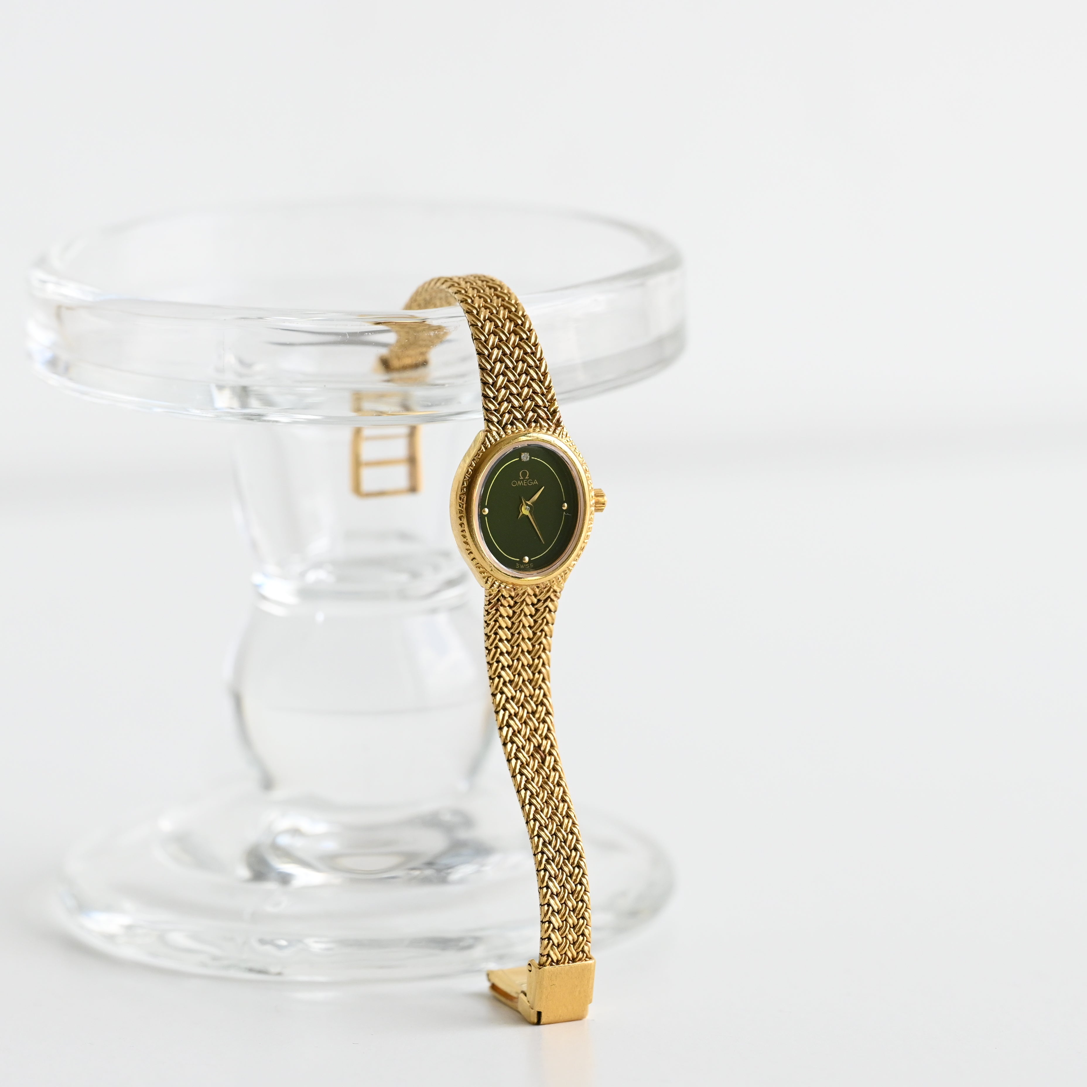 Omega De Ville Oval Watch with Woven Bracelet Cal.978.002