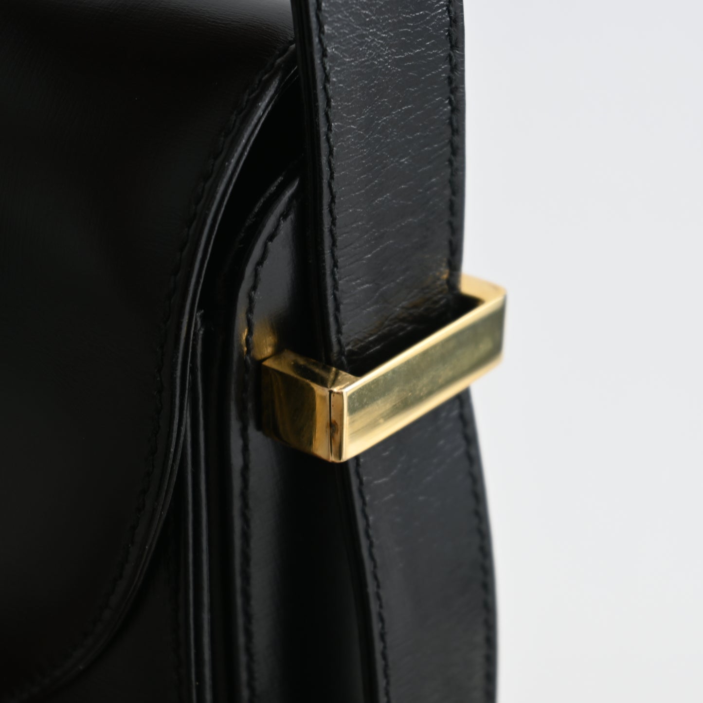 Old Gucci GG Black Calf Shoulder Bag 1958s'