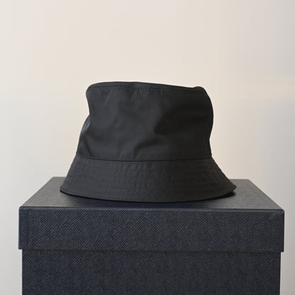 Prada Logo Nylon Bucket Hat Black