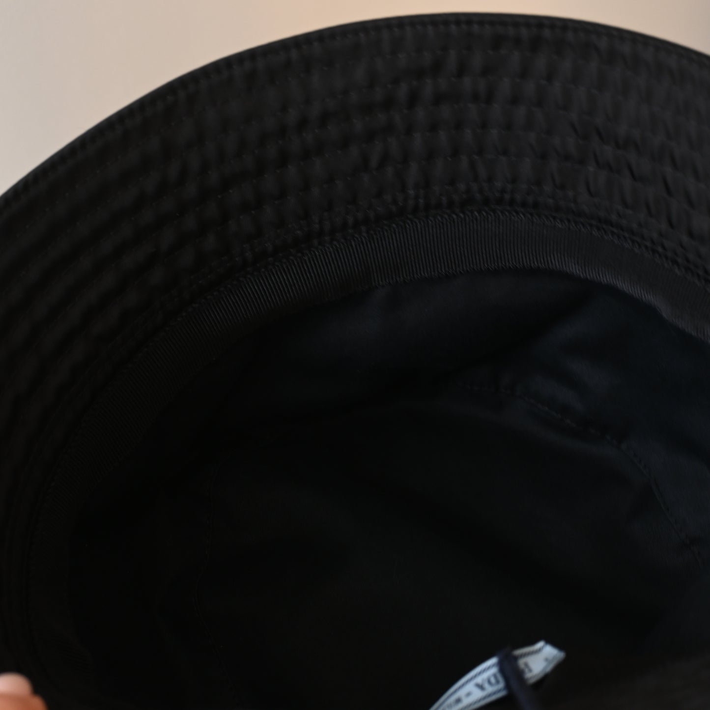 Prada Logo Nylon Bucket Hat Black