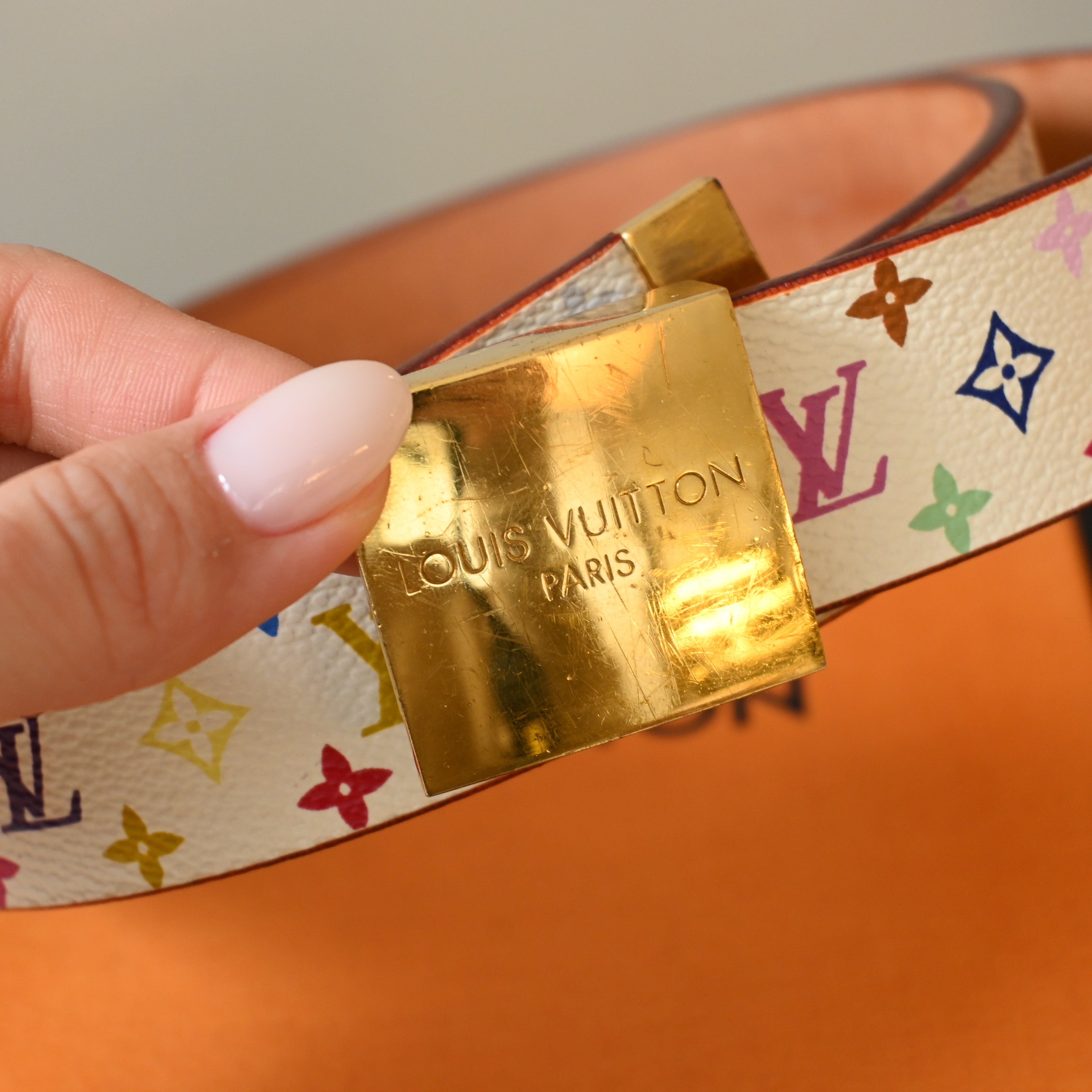 Louis Vuitton x Takashi Murakami Monogram Multicolour Belt - Leluxe Vintage Sdn. Bhd.