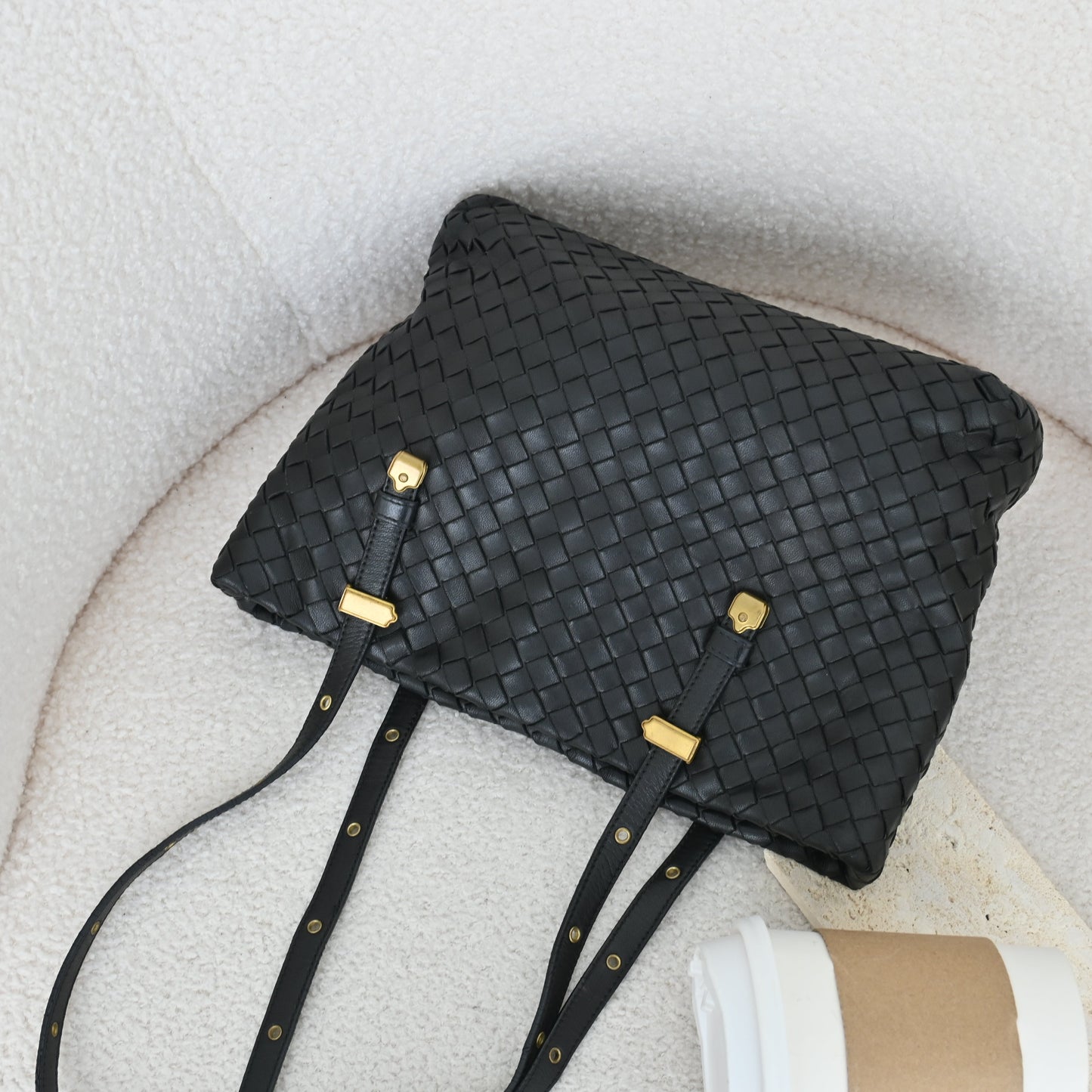 Bottega Veneta Intrecciato Shoulder Bag Black - Leluxe Vintage Sdn. Bhd.